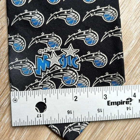 Ralph Marlin Orlando Magic Mens Neck Tie Black Logo All Over Silk 57” - Picture 3 of 9
